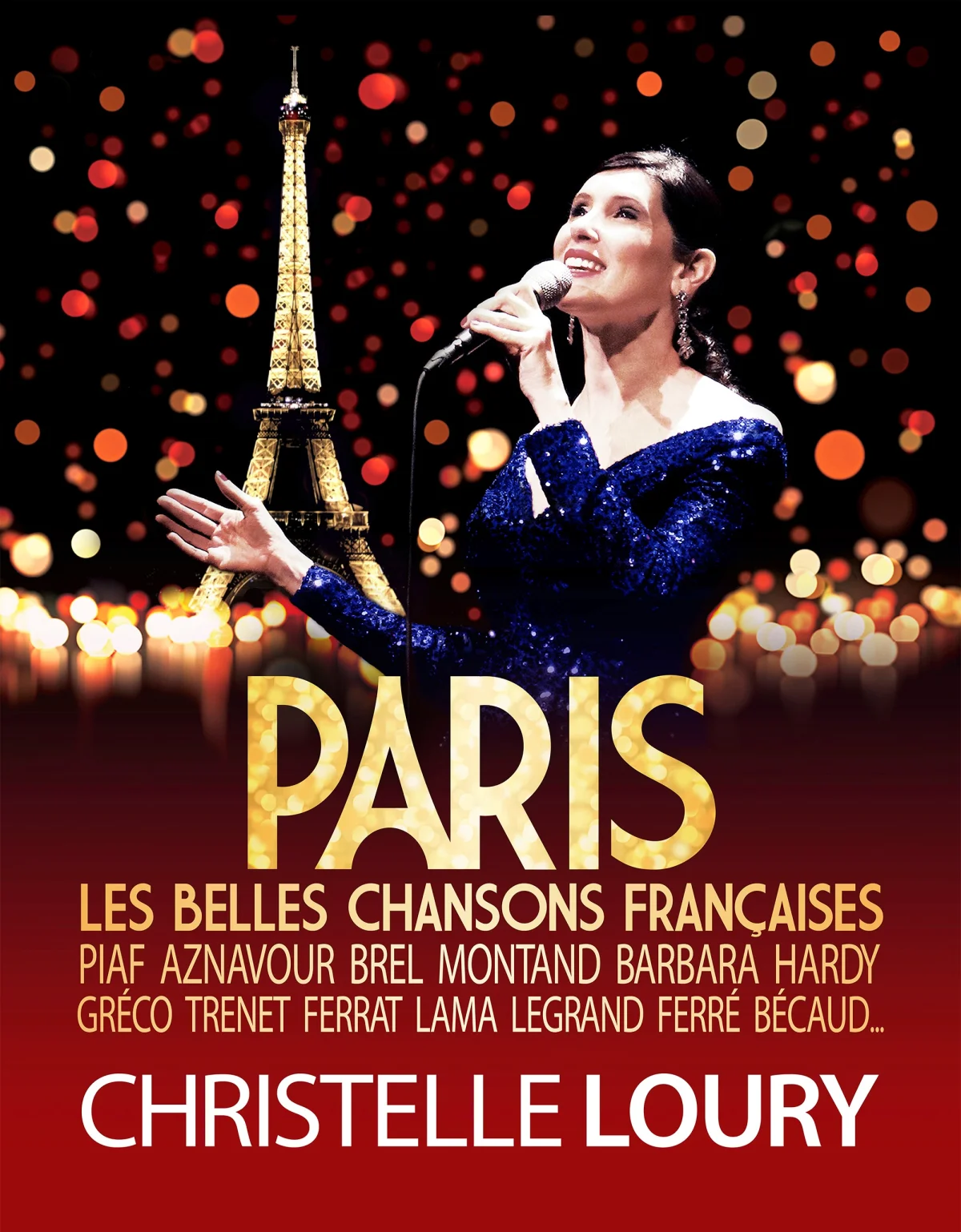 Concert "Paris et les belles chansons françaises" avec Christelle Loury (Hommage à Paris et aux grands interprètes des années 30 à 70) avec la participation de la Chorale Hauts de Saint Laurent en 1ère partie – Fontaines (Eglise) (affiche de l’événement)