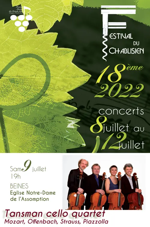 Concert Tansman Cello Quartet Festival du Chablisien Beines 09 07 2022.webp