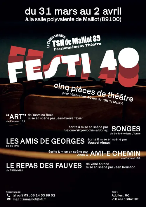 Festi40 Anniversaire Theatre Sans Nom de Maillot 31mars 2avril2023.webp