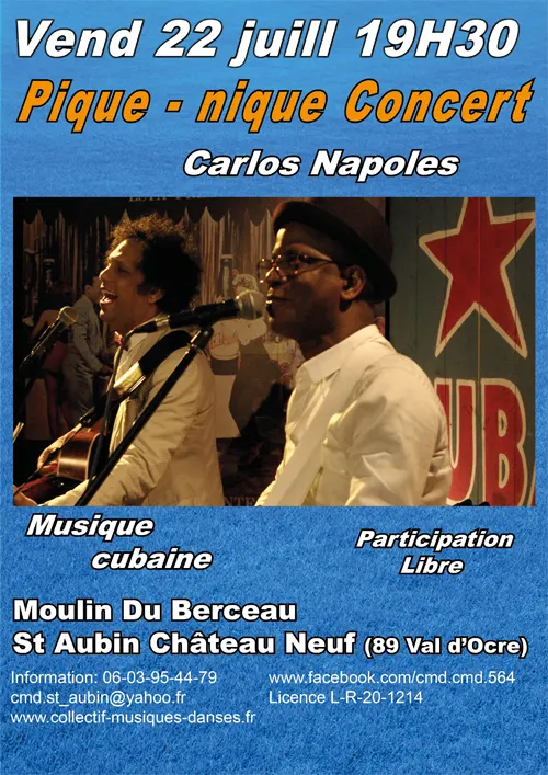 Pique Nique Concert Musique cubaine Moulin du Berceau St Aubin Chateau Neuf 22 07 2022.webp