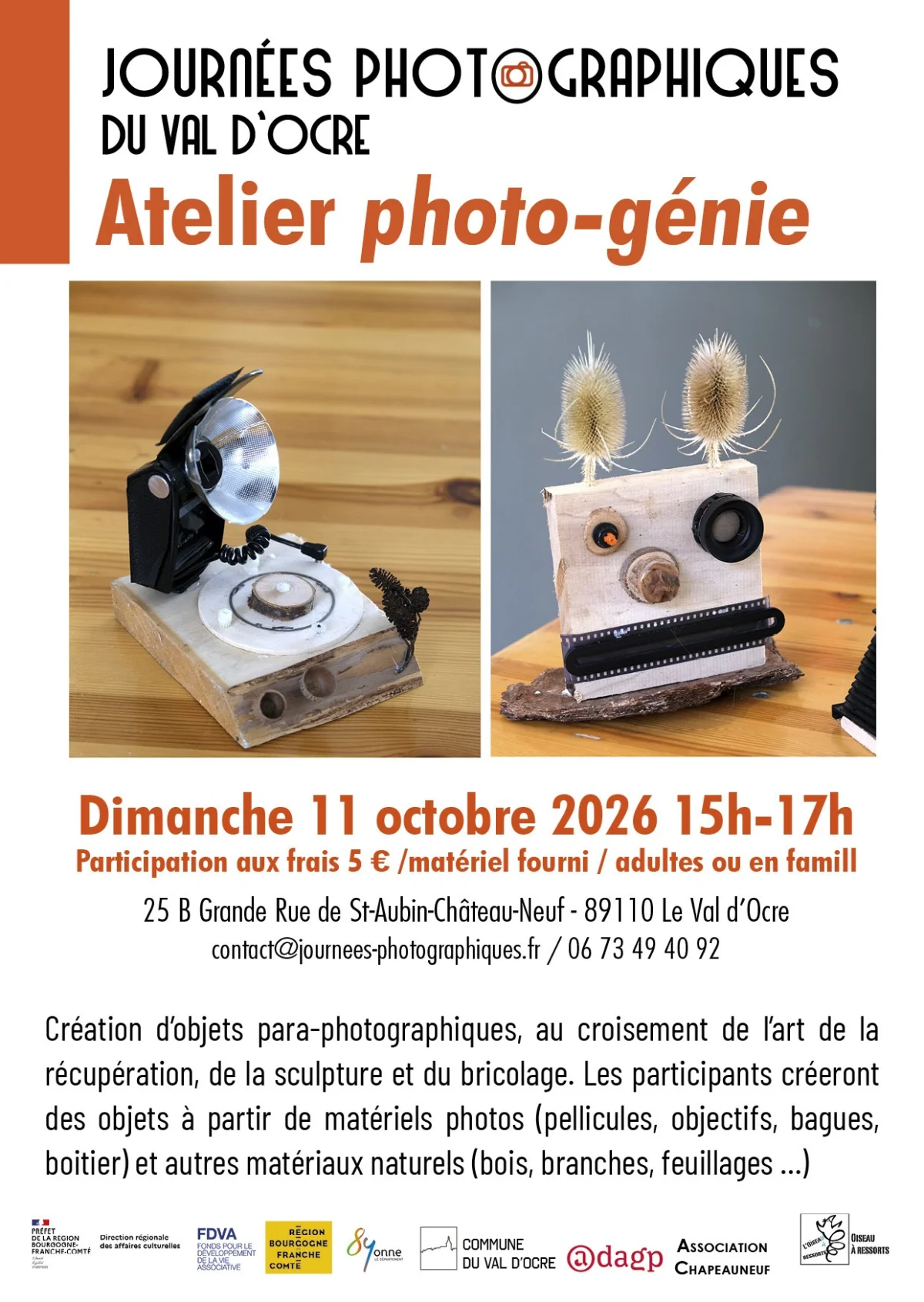 Atelier "photo-génie" dans le cadre des Journées photographiques du Val d'Ocre – Le Val d'Ocre (Grande Rue) (affiche de l’événement)