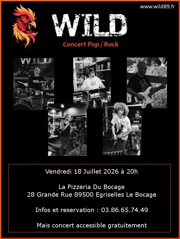 Concert avec Wild – Egriselles le Bocage (28 Grande rue) (affiche de l’événement)
