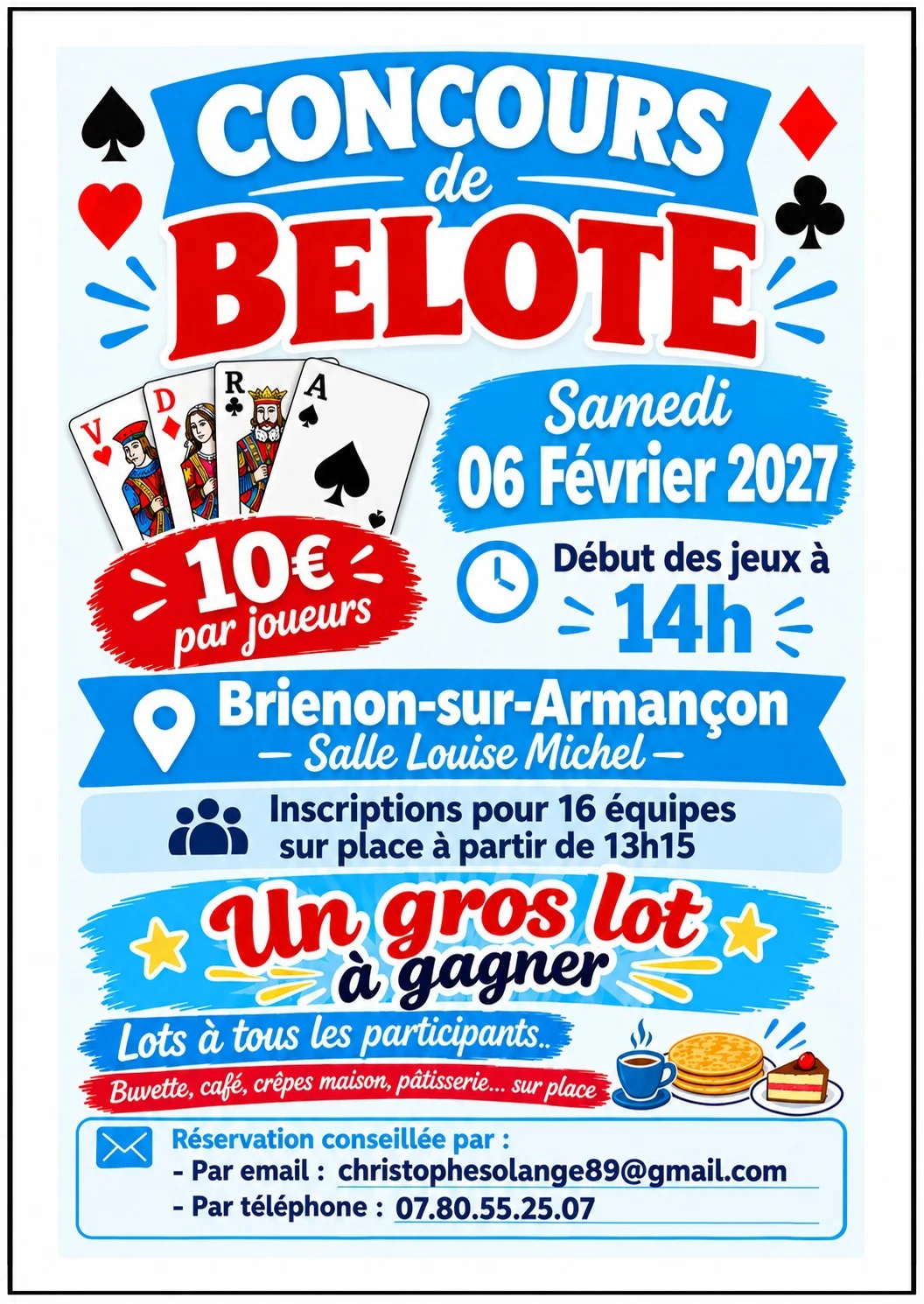 Concours de Belote – Brienon-sur-Armancon (Brienon-) (affiche de l’événement)