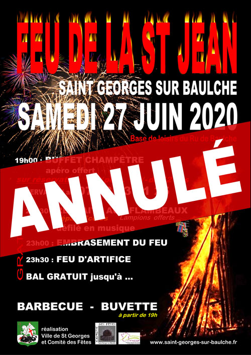 FEU DE LA SAINT-JEAN : DEFILE AUX LAMPIONS + FEU DE LA SAINT-JEAN + FEU D'ARTIFICE + CONCERT (avec retraite aux flambeaux et barbecue-buvette)