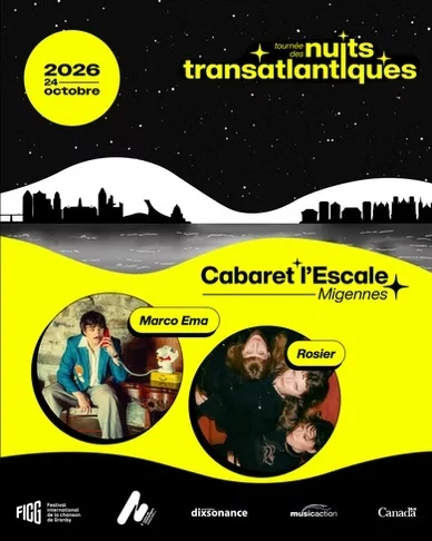 Nuits transatlantiques / Marco Ema + Rosier – Migennes (Cabaret L'Escale) (affiche de l’événement)