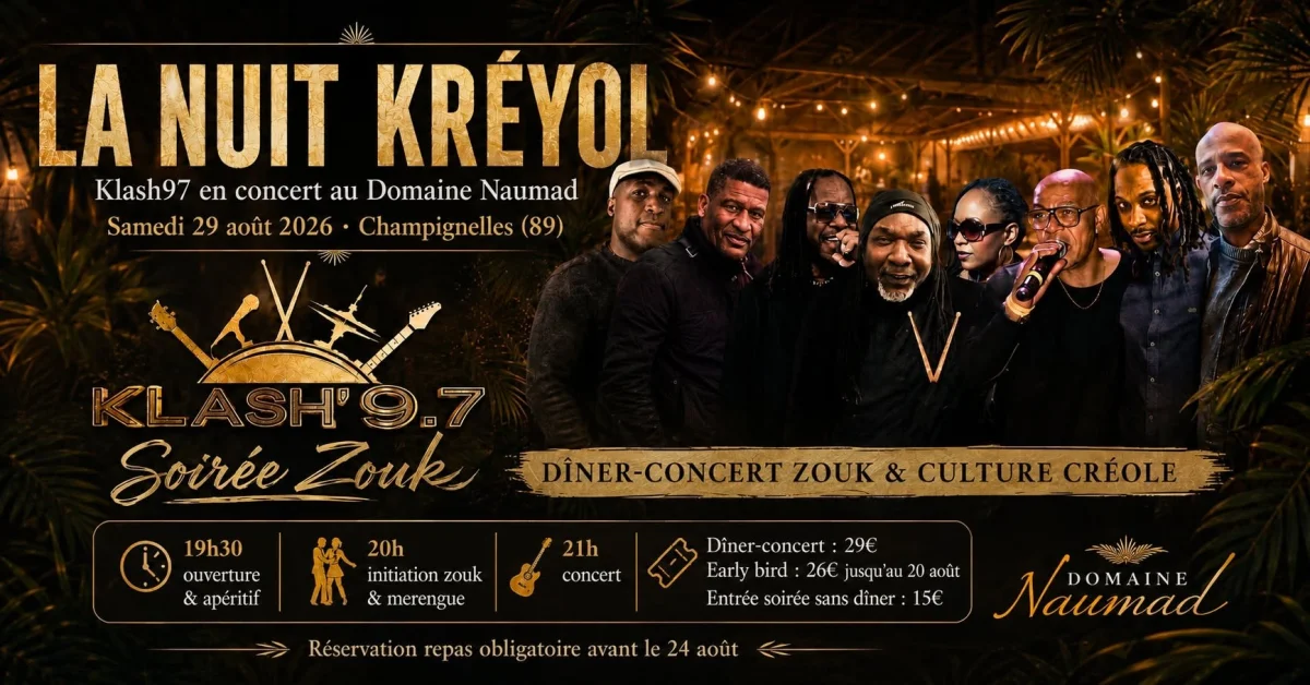 La Nuit Kréyol avec Klash97 en concert live – Champignelles (Naumad) (affiche de l’événement)