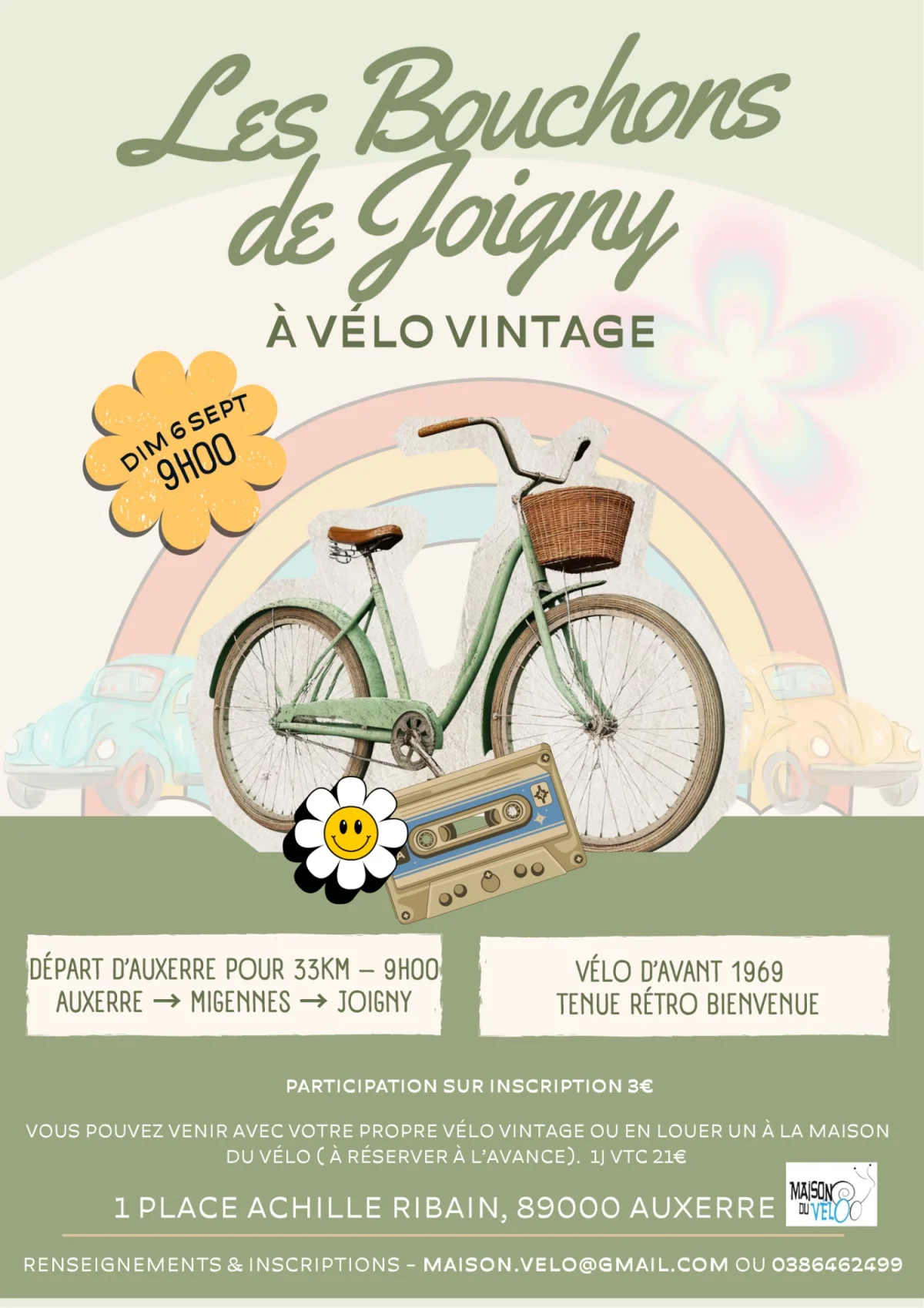 Les Bouchons de Joigny à vélo vintage – Auxerre (1 place Achille Ribain) (affiche de l’événement)