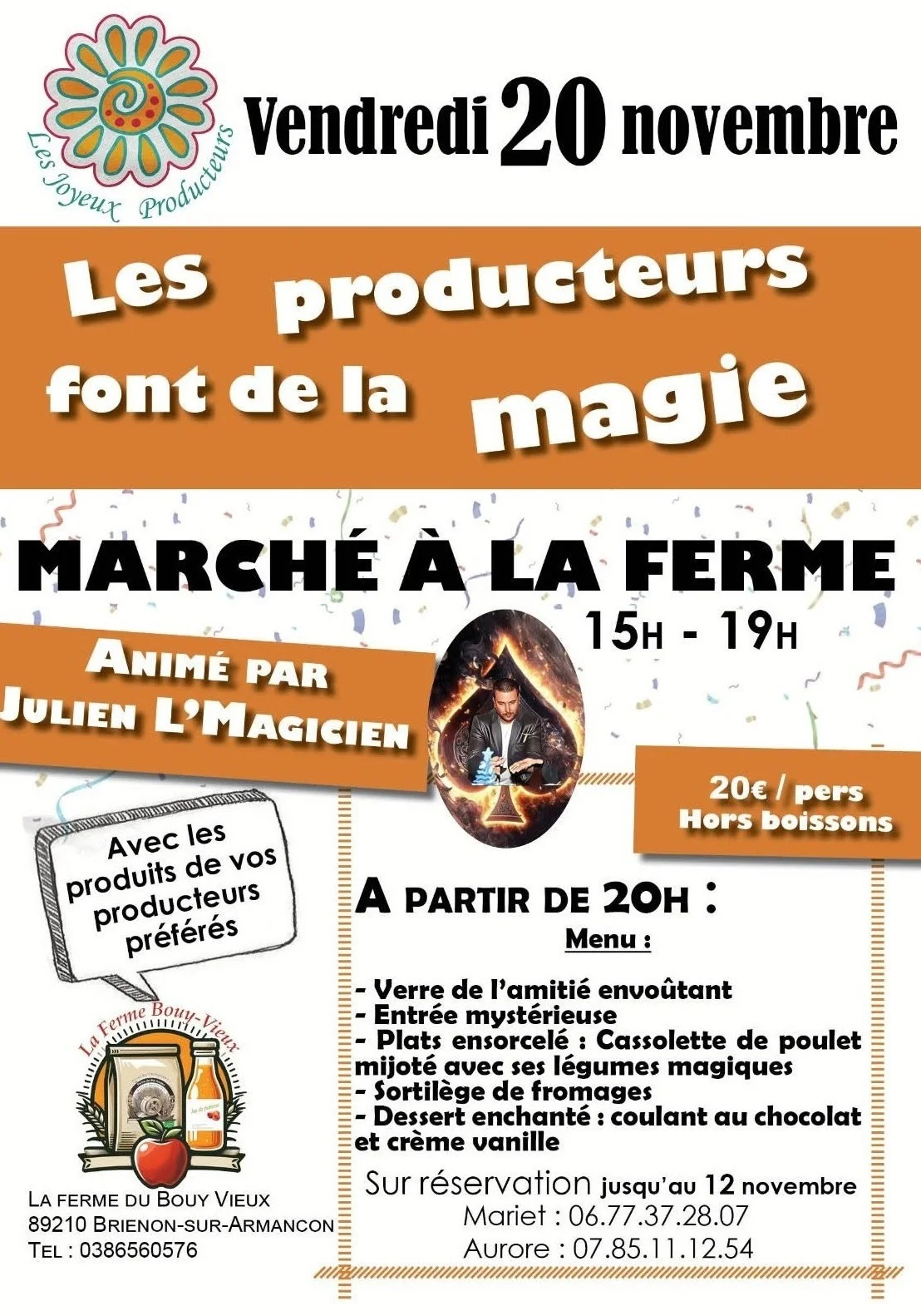 Les joyeux producteurs font de la  magie – Brienon-sur-Armancon (La ferme Bouy Vieux) (affiche de l’événement)
