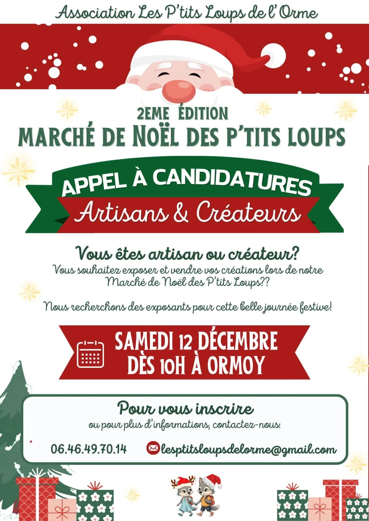 Marché de Noël – Ormoy (Salle des fêtes) (affiche de l’événement)