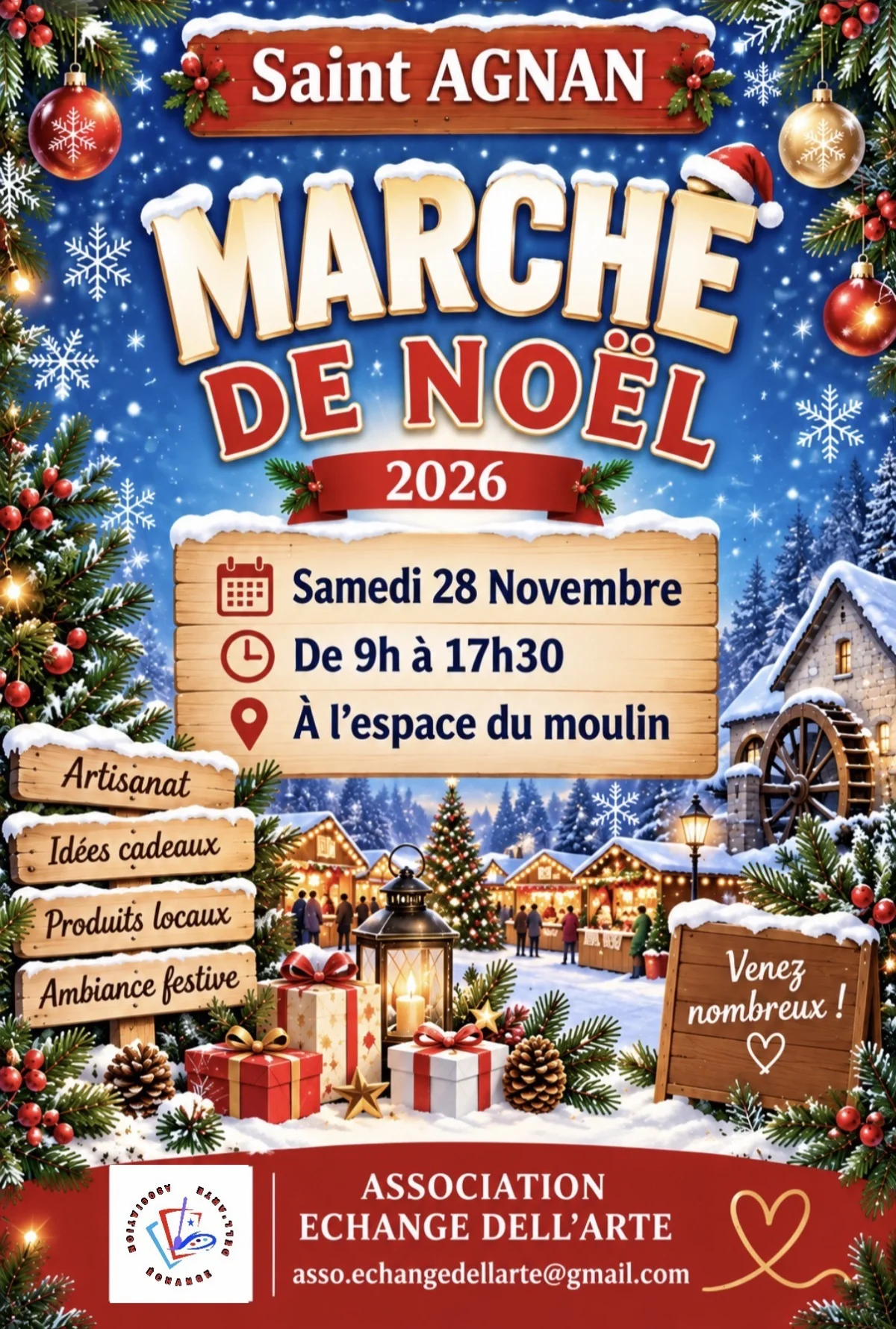 Marché de Noël – Saint Agnan (Espace du moulin) (affiche de l’événement)
