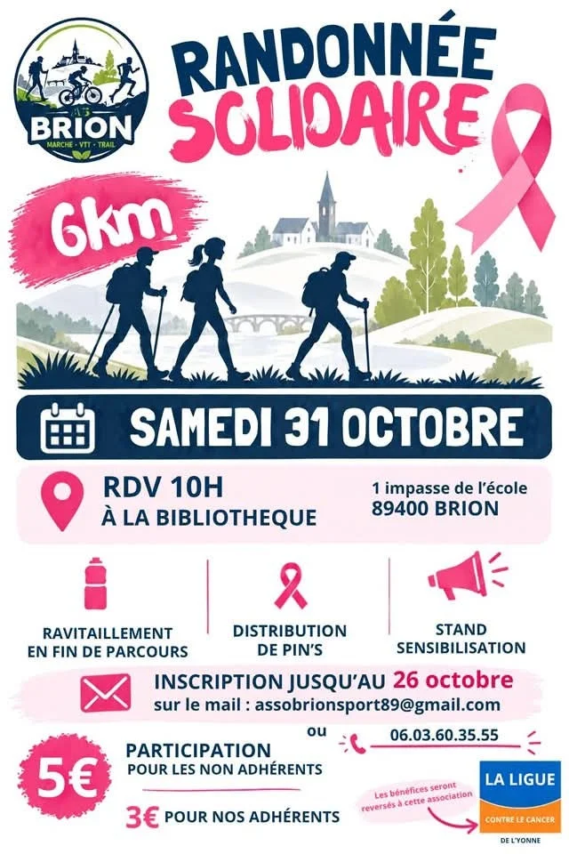 Randonnée Solidaire – Brion (Ancienne école) (affiche de l’événement)