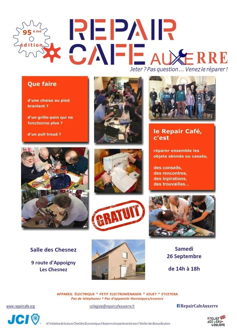 repair café d’Auxerre – Auxerre (les chesnez) (affiche de l’événement)
