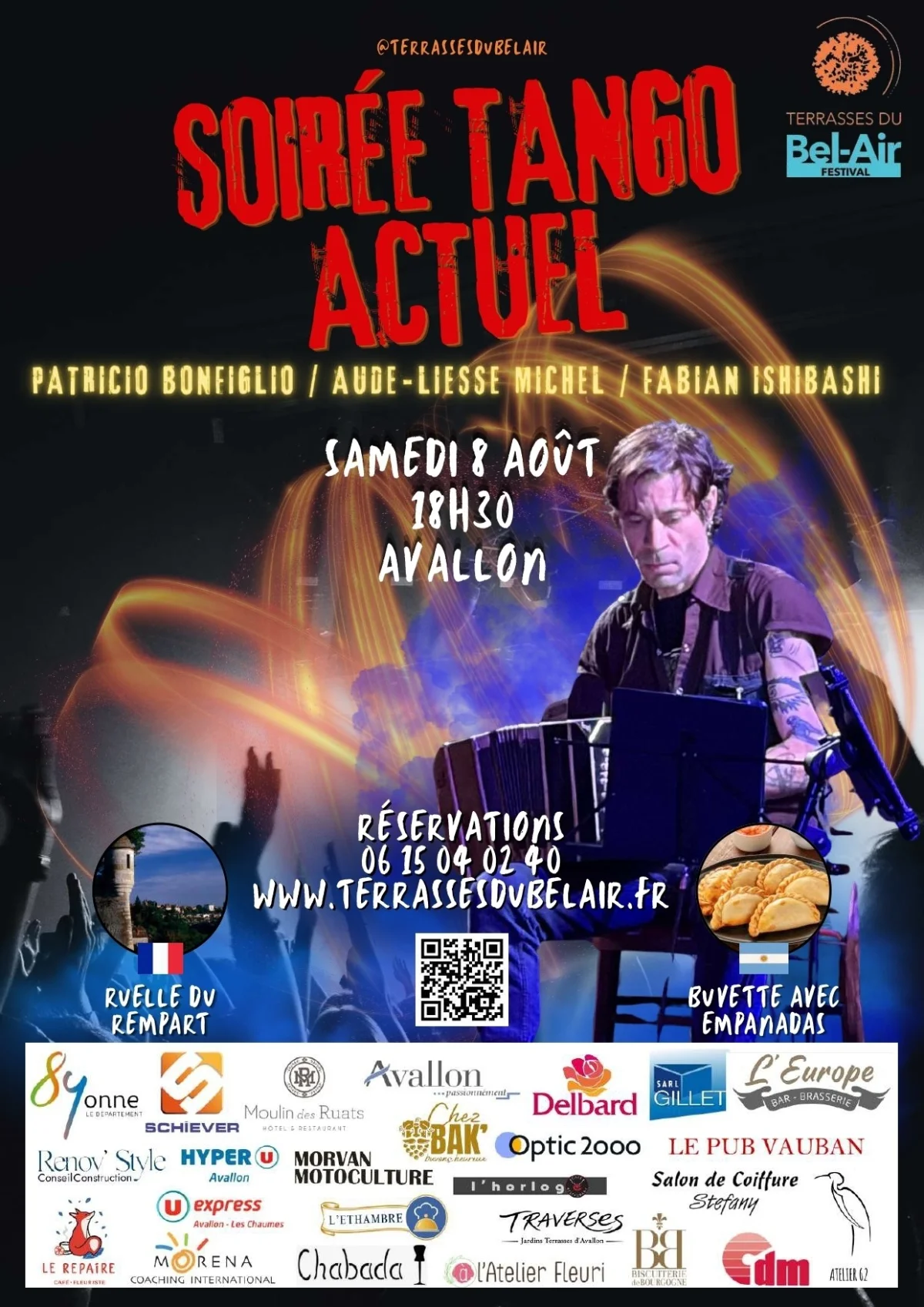 Soirée Tango actuel dans le cadre du Festival Terrasses du Bel-Air – Avallon (Terrasses du Bel-Air) (affiche de l’événement)