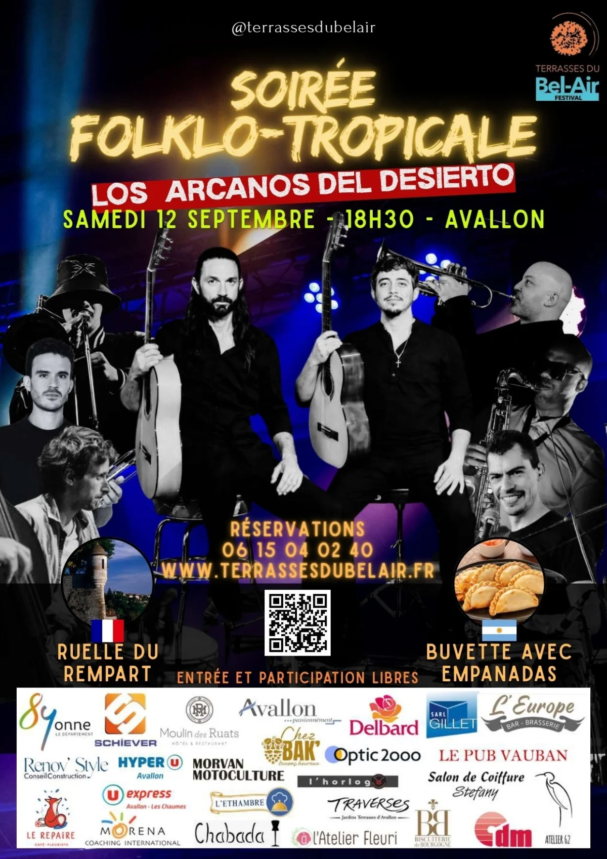 Soirée Folklo-Tropicale dans le cadre du Festival Terrasses du Bel-Air – Avallon (Terrasses du Bel-Air) (affiche de l’événement)