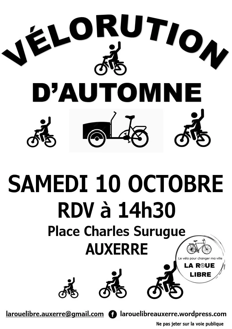 Vélorution d'automne – Auxerre (place Charles Surrugue) (affiche de l’événement)