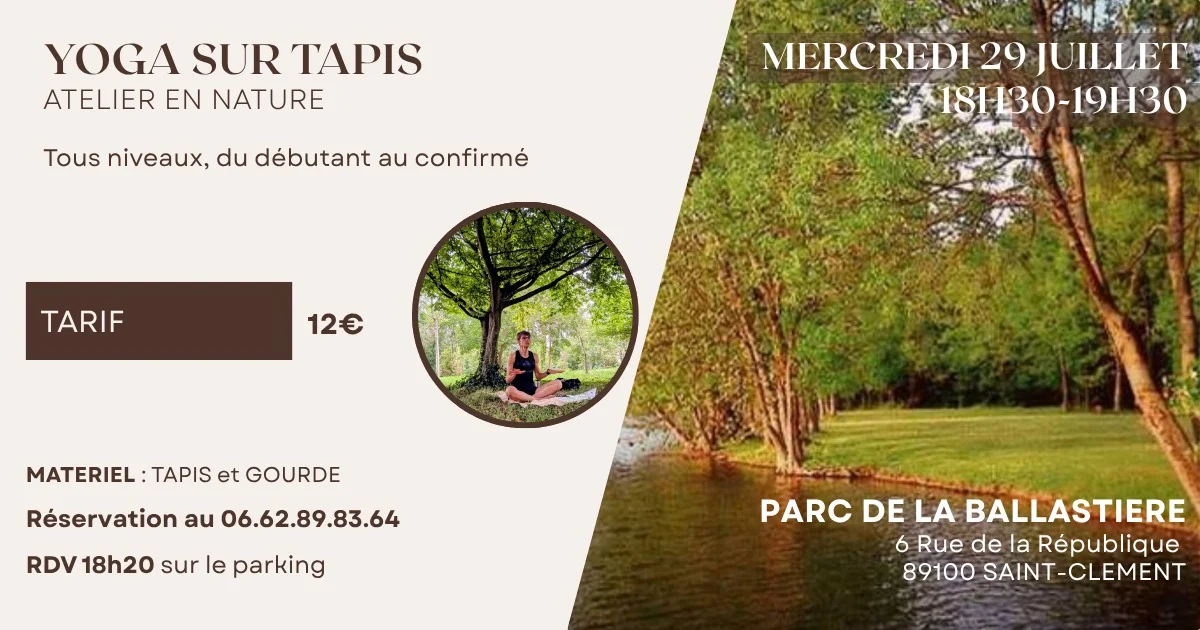 Yoga en nature – Saint Clément (Parc de la Ballastière) (affiche de l’événement)