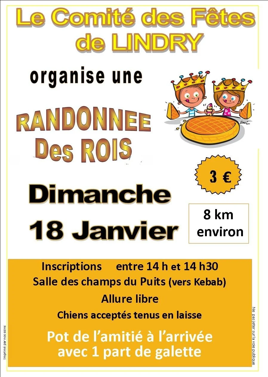 1ère Randonnée des rois – Lindry (Lindry) (affiche de l’événement)