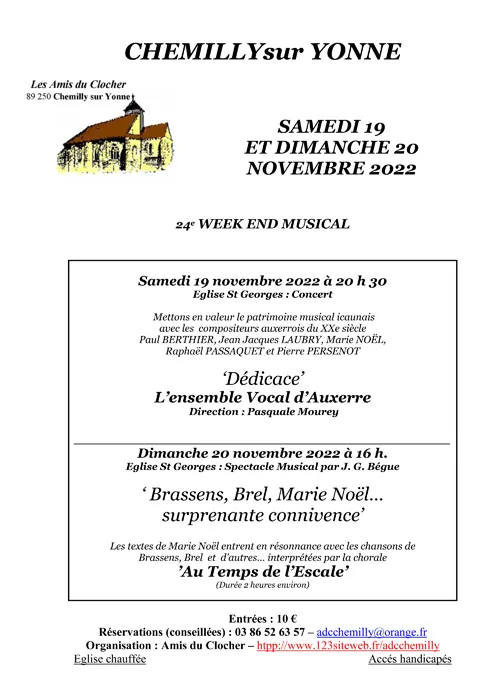 24ème Week-end musical de Chemilly sur Yonne :