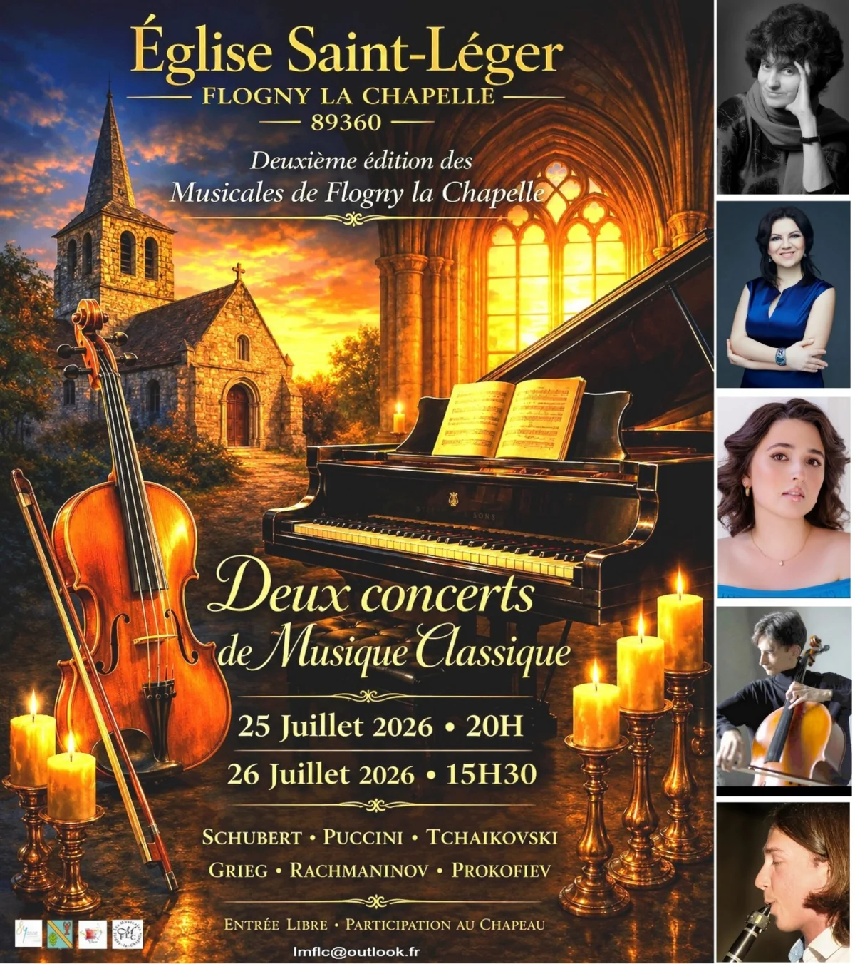 2ème édition du festival des Musicales de Flogny la Chapelle / Concerts de musique classique – Flogny la Chapelle (Eglise Saint-Léger) (affiche de l’événement)