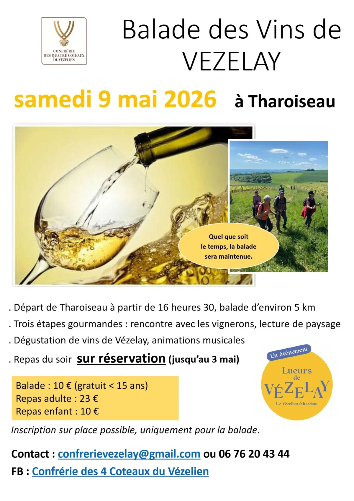 5ème Balade des Vins de Vézelay – Tharoiseau (Dans les vignobles autour de Tharoiseau ) (affiche de l’événement)