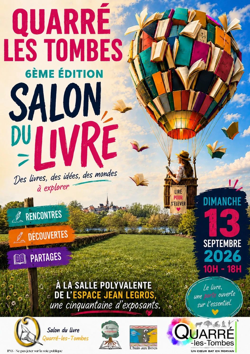 6ème Salon du livre de Quarré les tombes – Quarré-les-Tombes (Espace Jean Legros Salle polyvalente) (affiche de l’événement)