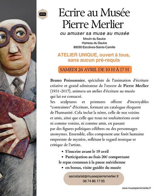 Atelier ecriture Ecrire Musee Pierre Merlier Escolives Ste Camille 26 04 2025.webp