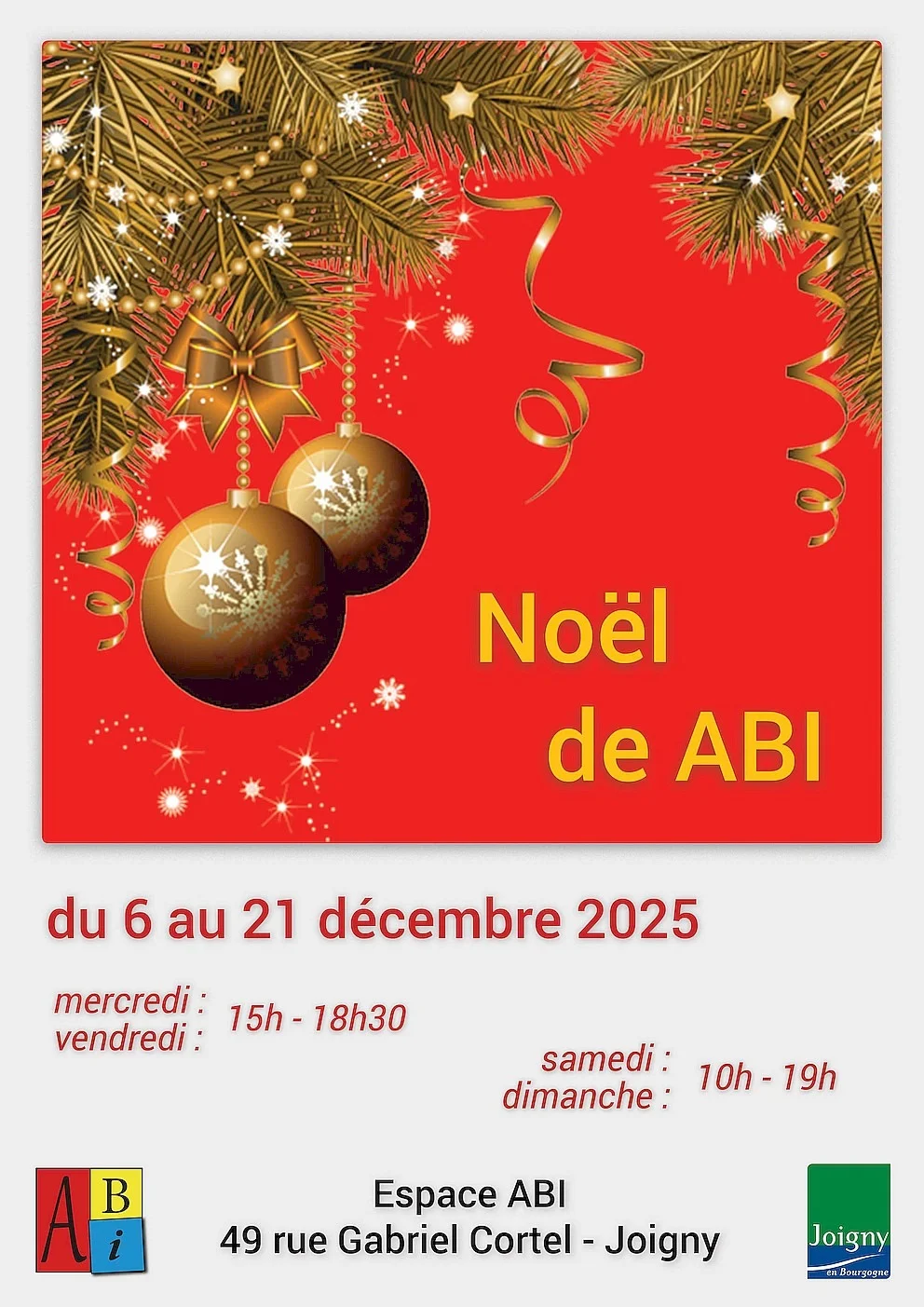 La Boutique de Noël de l'Espace ABI – Joigny (Espace ABI) (affiche de l’événement)
