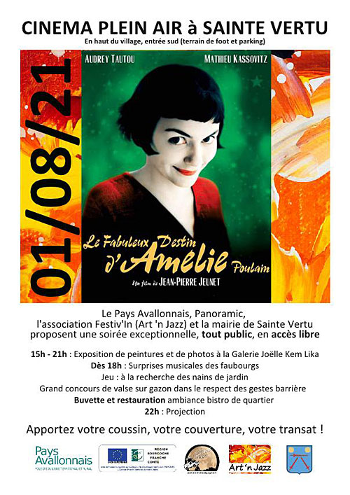 Cinema plein air Le Fabuleux Destin d Amelie Poulain Sainte Vertu 01 08 2021.jpg