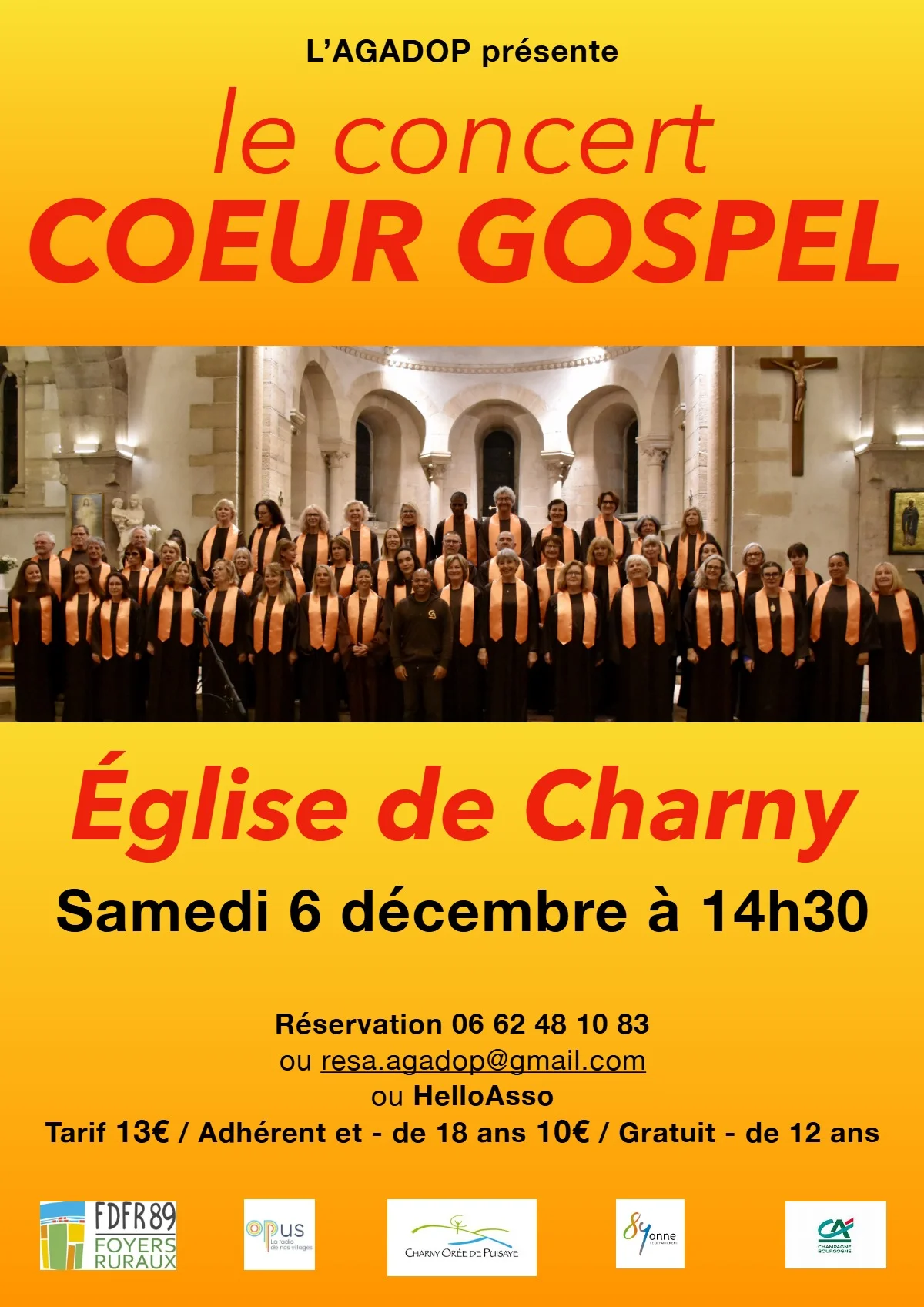 Concert avec la chorale Coeur Gospel (direction Jacky Weber) – Charny (Eglise) (affiche de l’événement)