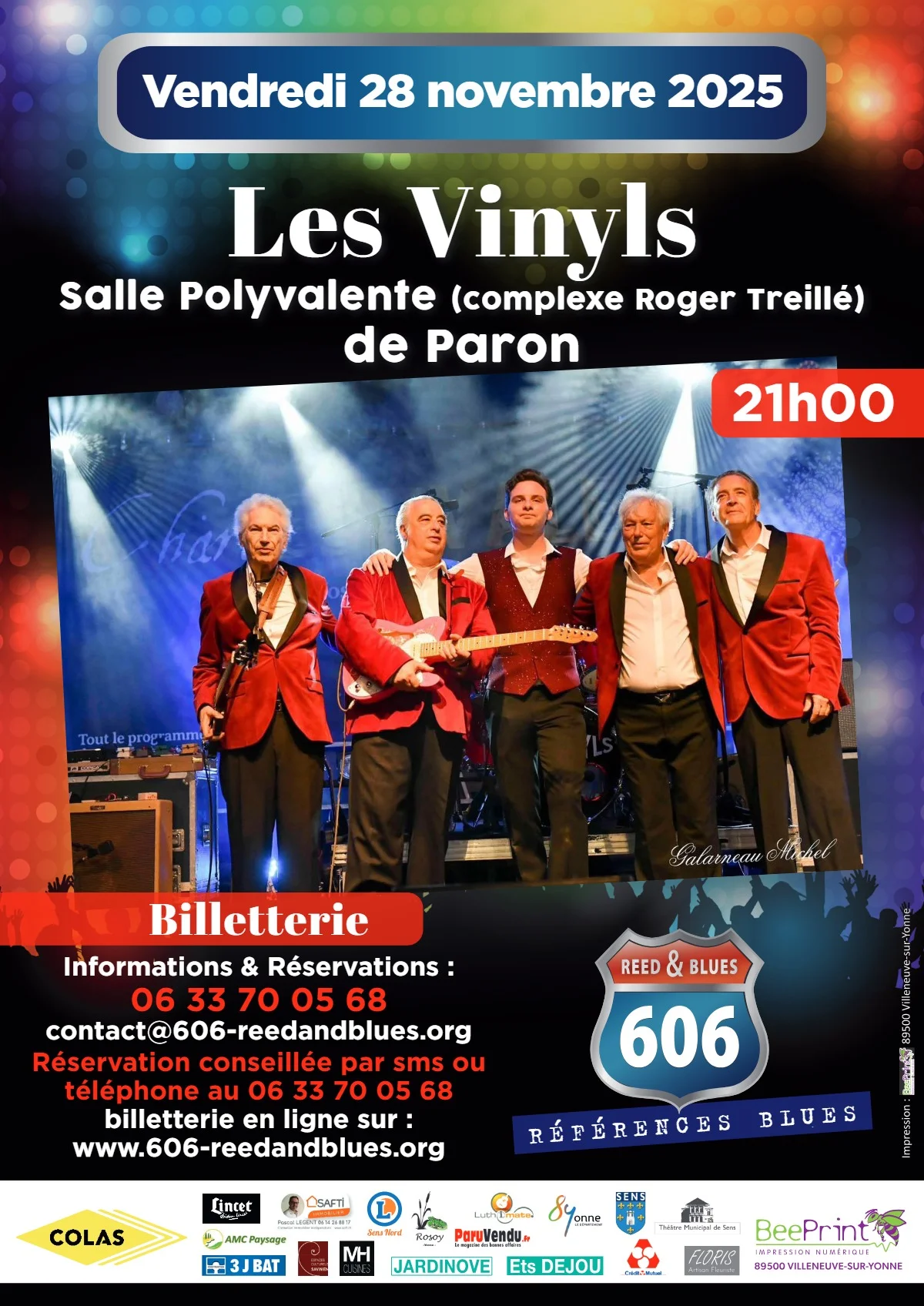 Concert avec Les Vinyls (Reprises Rock’n Roll & Rock’n Twist) – Paron (Salle polyvalente / Complexe Roger Treillé) (affiche de l’événement)