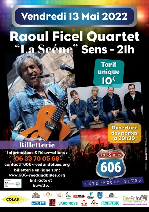 Concert de blues avec Raoul Ficel Quartet – Sens (La Scène / Espaces Culturels Savinien) (affiche de l’événement)