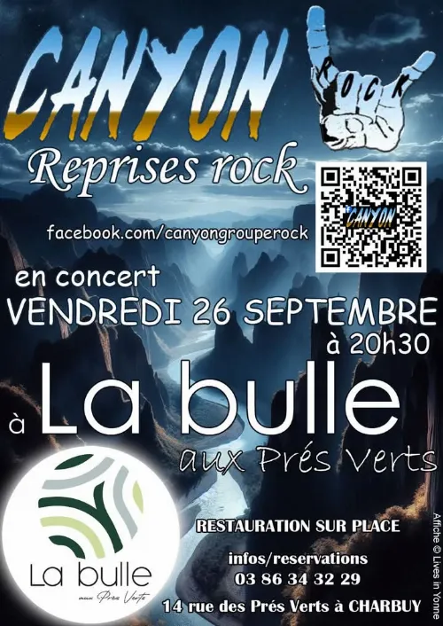 Concert rock avec Canyon – Charbuy (La Bulle aux Prés Verts) (affiche de l’événement)