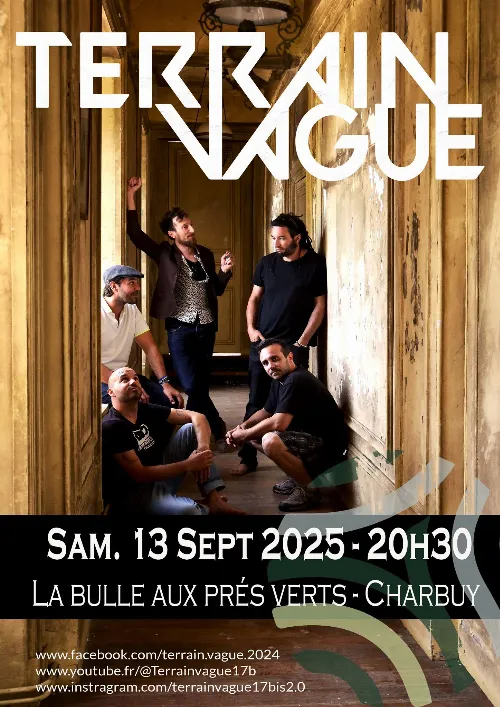 Concert avec Terrain Vague (chanson française) – Charbuy (La Bulle aux Prés Verts) (affiche de l’événement)
