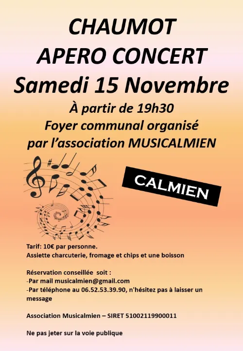 Apéro concert avec Musicalmien – Chaumot (Foyer communal) (affiche de l’événement)