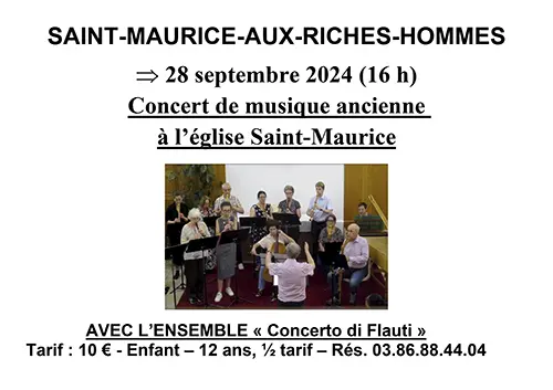 Concert de musique ancienne avec l'Ensemble "Concerto di Fauti" – Saint-Maurice-aux-Riches-Hommes (Eglise) (affiche de l’événement)