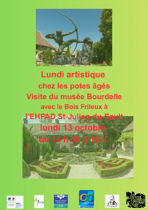 Lundi artistique chez les potes âgés : Conférence et échange sur la visite au musée Bourdelle d'Egreville. – Saint-Julien-du-Sault (EHPAD) (affiche de l’événement)