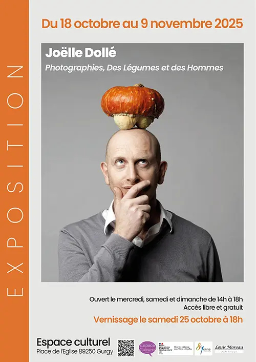 Vernissage de l'exposition "Photographies, Des Légumes et des Hommes" par Joëlle Dollé – Gurgy (Espace culturel) (affiche de l’événement)