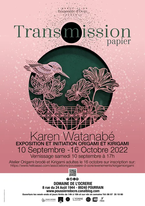 Exposition initiation Origami Kirigami Karen Watanabe Ocrerie Pourrain 10sept 16oct2022.webp