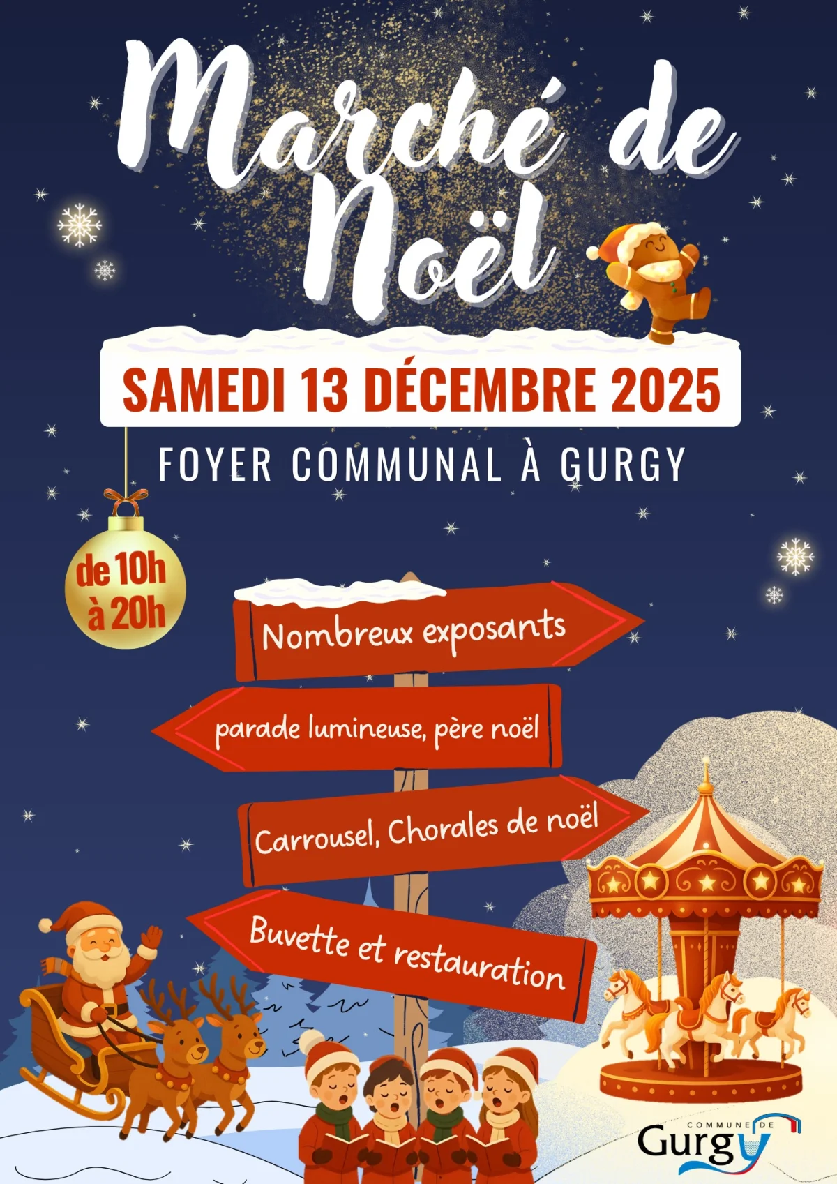 Marché de Noël – Gurgy (Foyer communal et alentours) (affiche de l’événement)