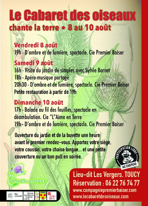 Le Cabaret des oiseaux chante la Terre : Spectacle de contes "D'ombre et de lumière" avec la Compagnie Premier baiser – Toucy (Le Cabaret des oiseaux) (affiche de l’événement)