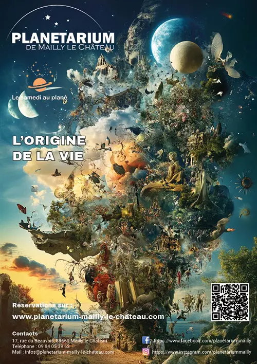 Le samedi au plané - L'origine de la vie – Mailly-le-Château (Planétarium - Espace nature du Beauvais) (affiche de l’événement)