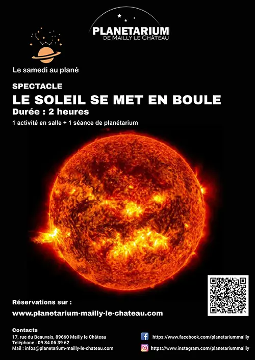 Le samedi au plané - Le soleil se met en boule (séance de planétarium) – Mailly-le-Château (Planétarium - Espace nature du Beauvais) (affiche de l’événement)