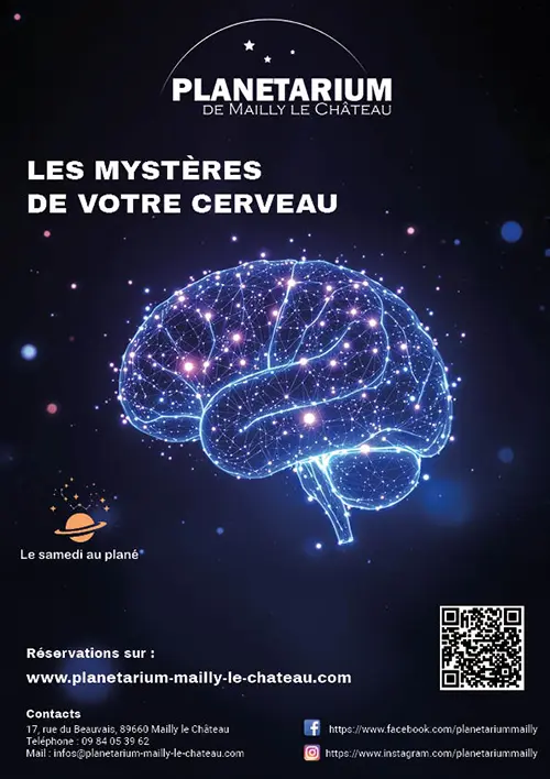 Le samedi au plané - Les mystères de votre cerveau – Mailly-le-Château (Planétarium - Espace nature du Beauvais) (affiche de l’événement)