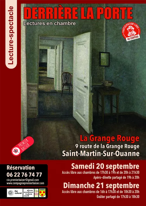 Lectures en chambre "Derrière la porte" avec la Compagnie Premier Baiser – Saint Martin sur Ouanne / Charny (La Grange Rouge) (affiche de l’événement)