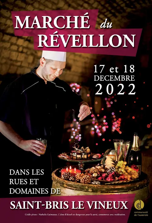 Marché du Réveillon avec la Compagnie L Aime en Terre : Des lutins et autres personnages fantastiques de la forêt en féerie au Marché de Noël – Saint-Bris-le-Vineux (Centre ville / Dans les rues et domaines viticoles) (affiche de l’événement)