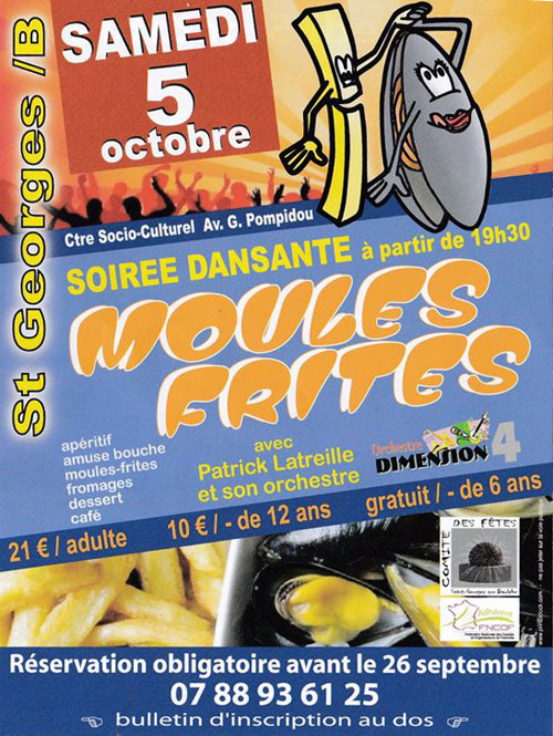 SOIREE MOULES FRITES : REPAS-DANSANT avec Patrice Latreille et son orchestre / Orchestre Dimension 4