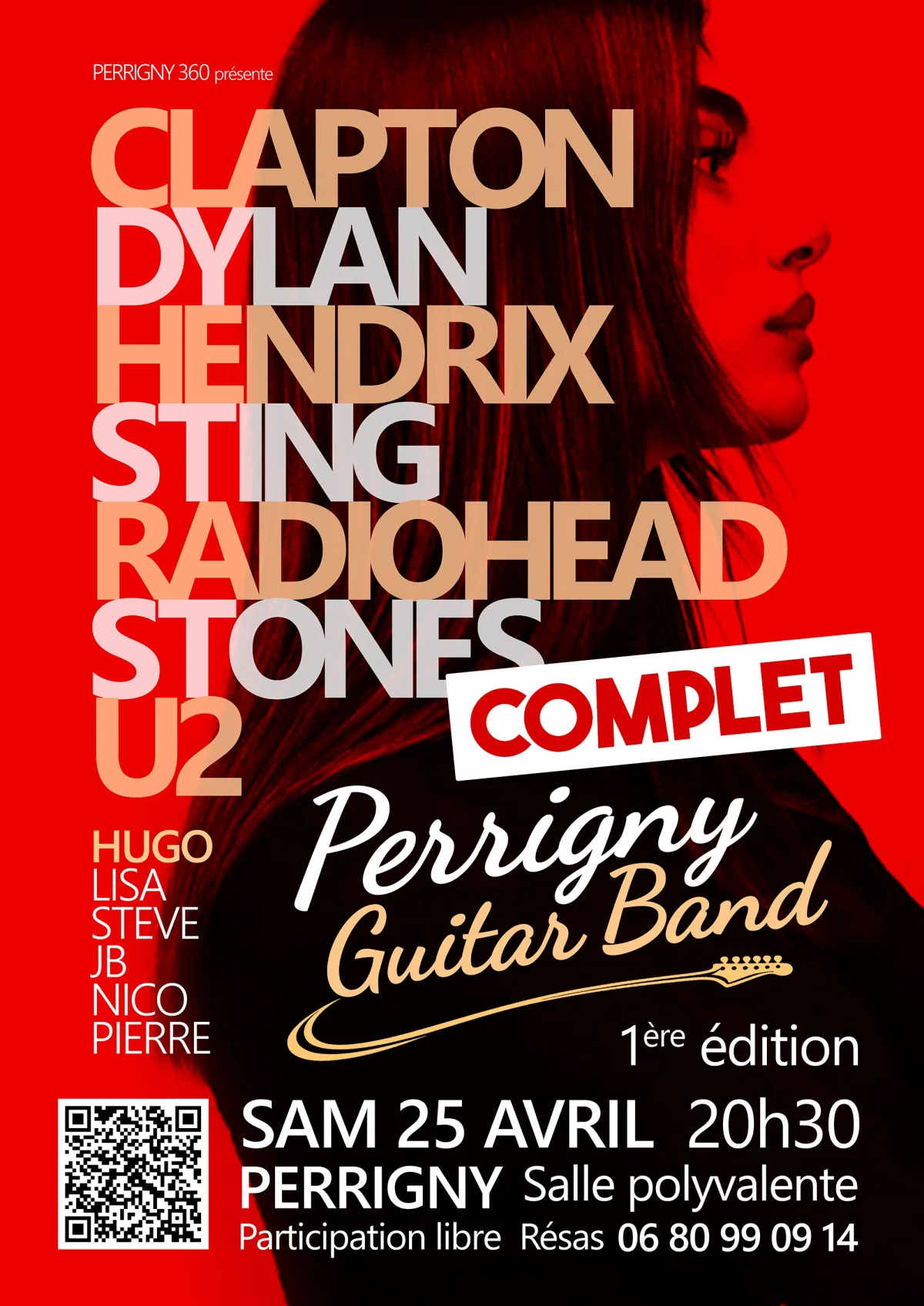 COMPLET // Reporté au dimanche 6 septembre // Perrigny Guitar Band (1ère édition) : Concert unplugged autour de Clapton, Dylan, Hendrix, Sting, Radiohead, Rolling Stones, U2 et autres – Perrigny (Salle polyvalente) (affiche de l’événement)