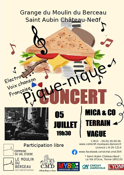 Pique Nique Concert Moulin du Berceau Saint Aubin Chateau Neuf 05 07 2024 2.webp