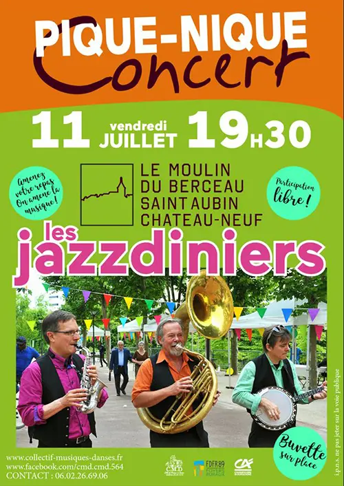 Pique Nique Concert Moulin du Berceau Saint Aubin Chateau Neuf 11 07 2025.webp