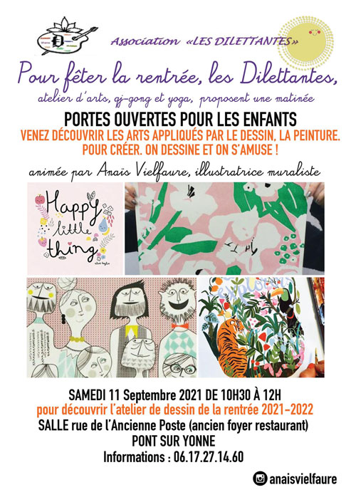 Portes Ouvertes Atelier de dessin Anais Vielfaure Les Dilettantes Pont sur Yonne 11 9 2021.jpg